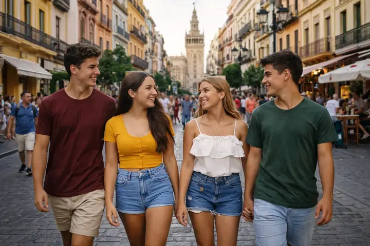 Schülerinnen und Schüler in Sevilla