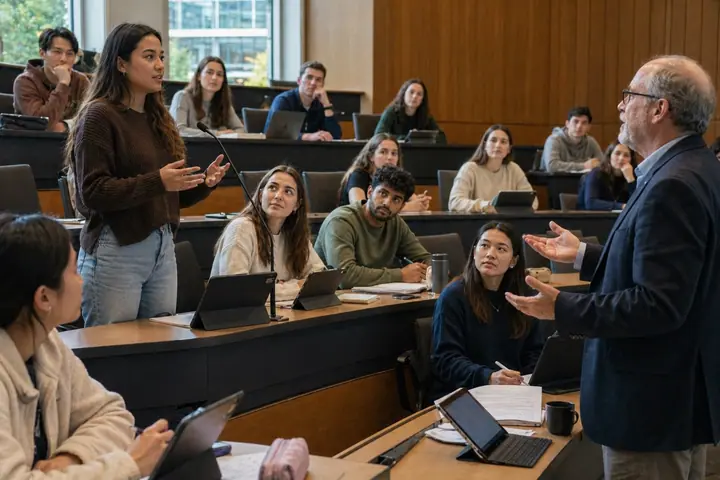 Interactieve universitaire les op een Noord-Amerikaanse campus
