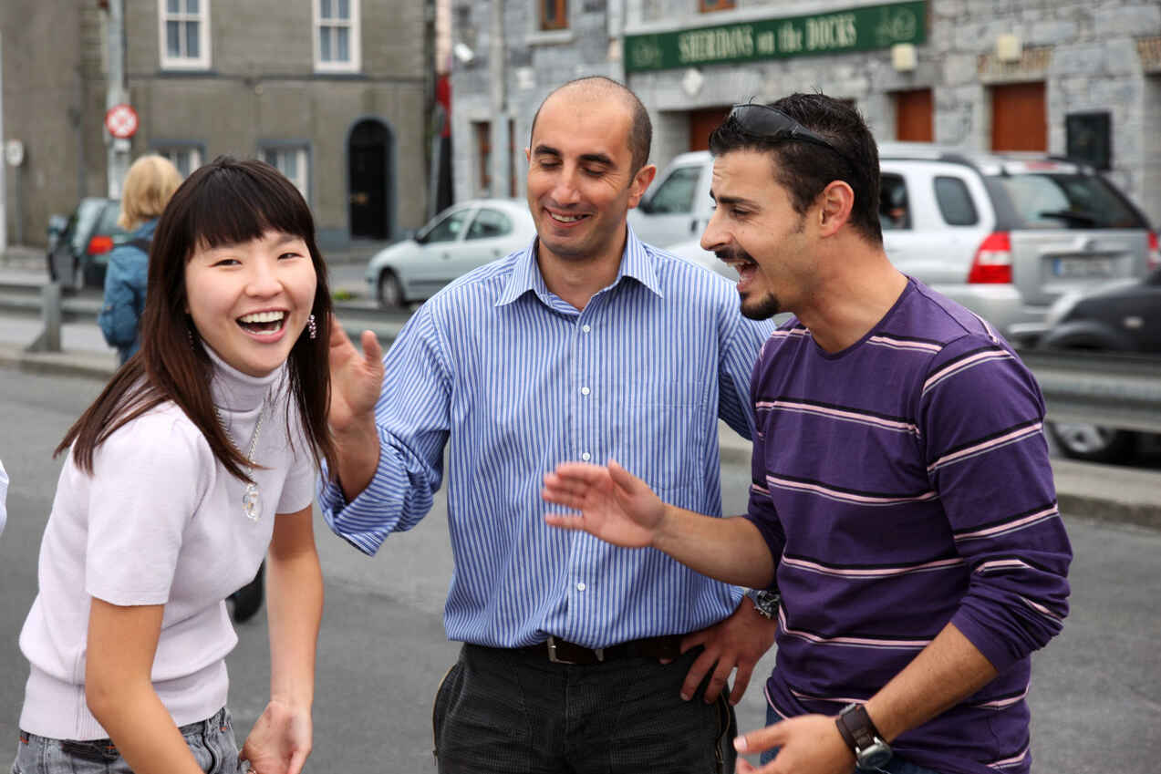 students at the English school in Galway, Ireland